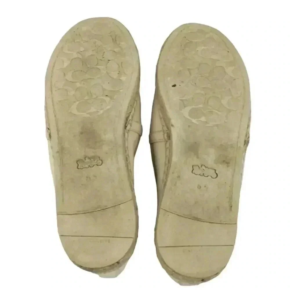 Coach Charlie Women's Leather Espadrilles Shoes Off White Size 6.5B